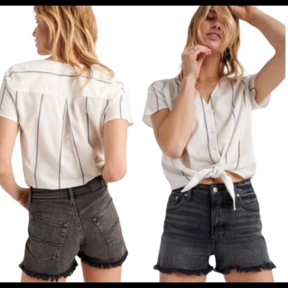 Lucky Brand Lucky Pins Black High Rise Shorts Size 26 - Picture 1 of 6